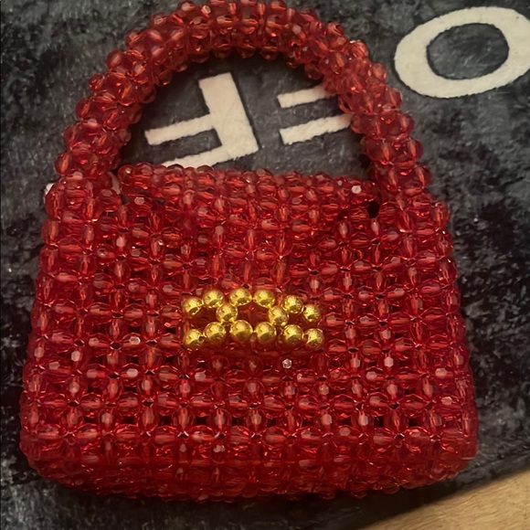 Red Beaded Handbag - Picture 1 of 1